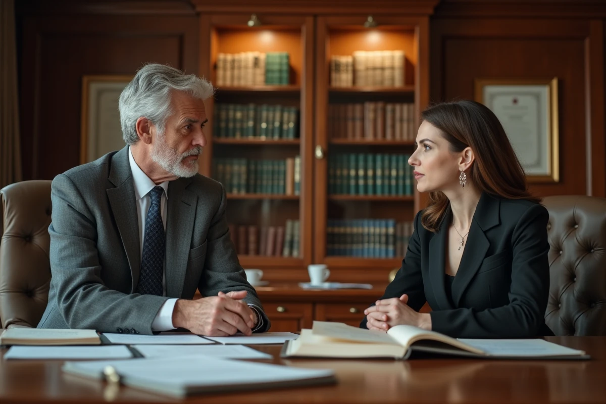 Consultation juridique entre un avocat spécialisé en droit du travail et une salariée pour défendre ses droits face à un licenciement pour faute grave