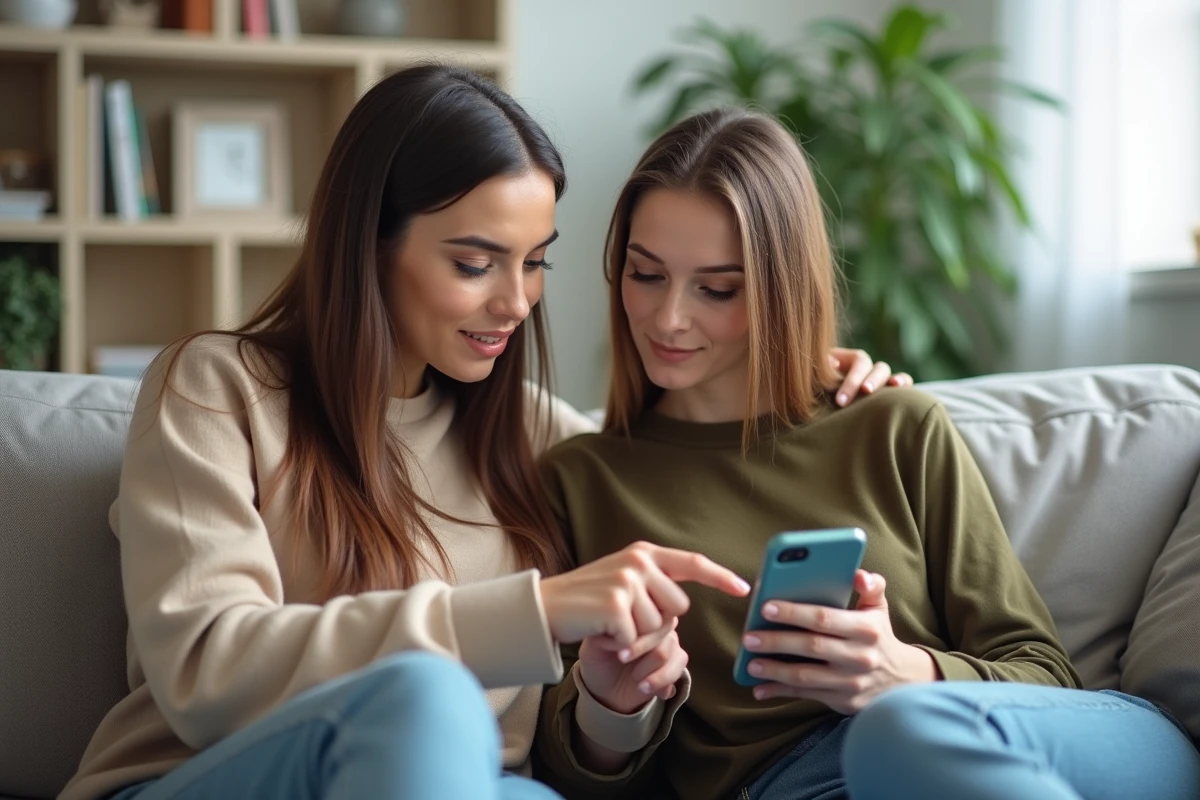 Deux créatrices de contenu discutant ensemble des meilleures plateformes pour maximiser leurs revenus en ligne