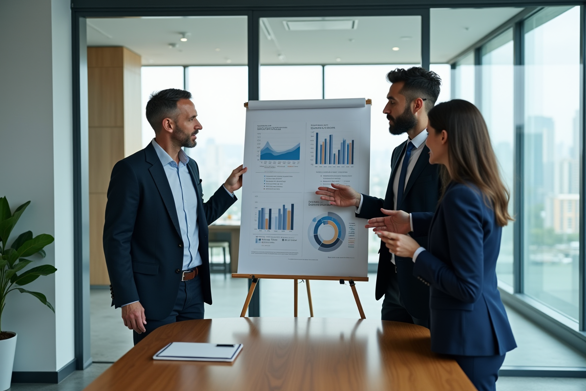 Groupe de professionnels discutant d