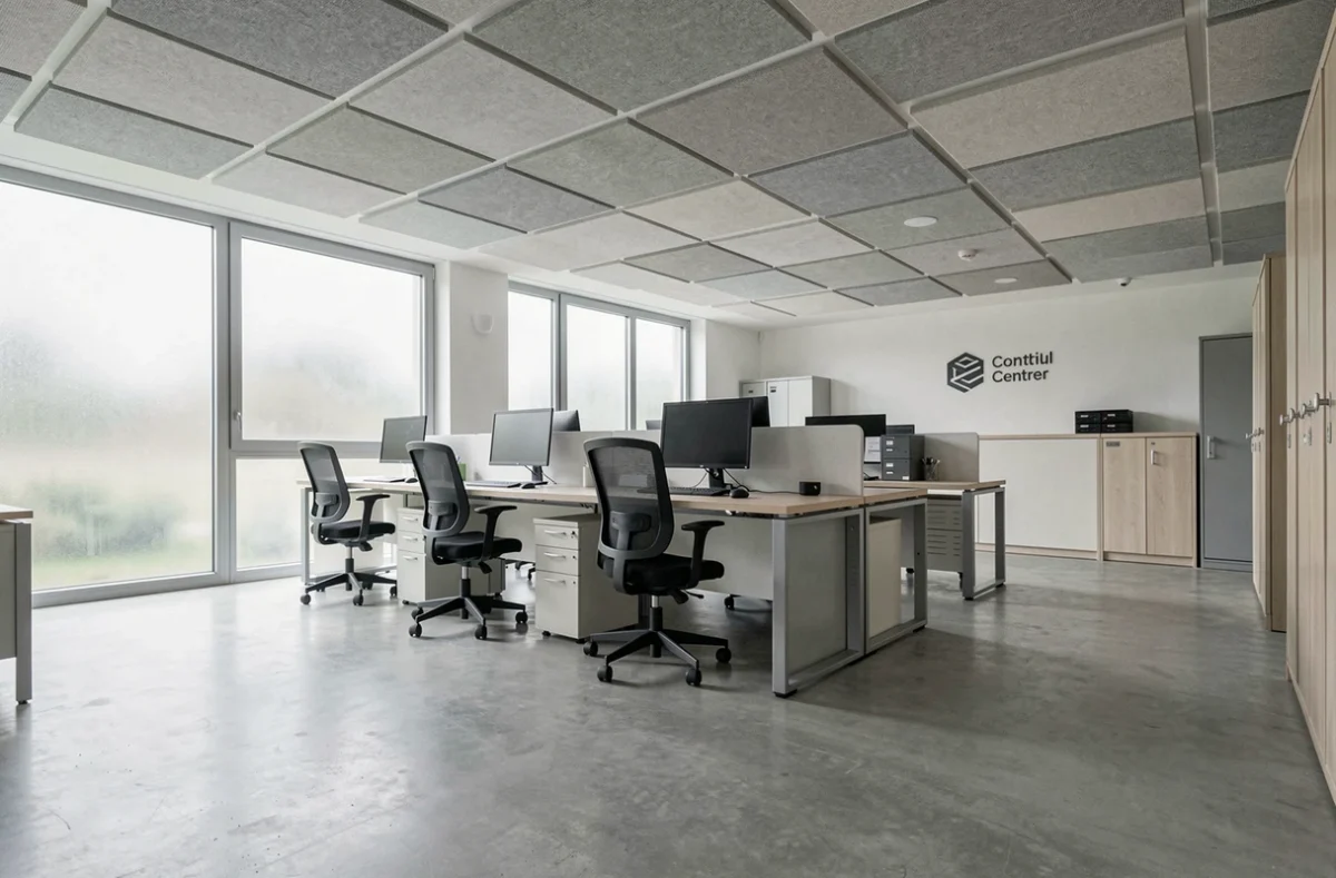 Espace de coworking vide et bien aménagé à Marcq-en-Baroeul avec postes de travail individuels