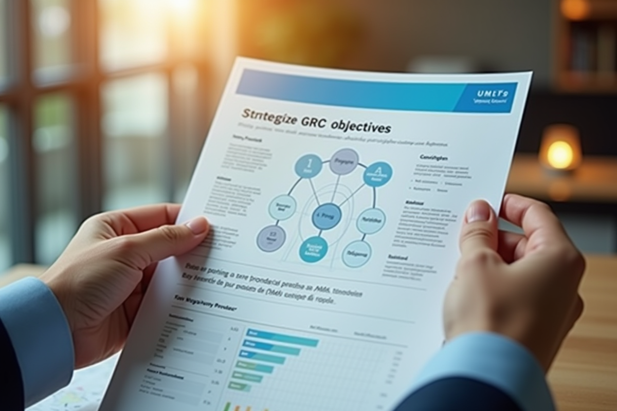 Main tenant un graphique stratégique avec objectifs GRC